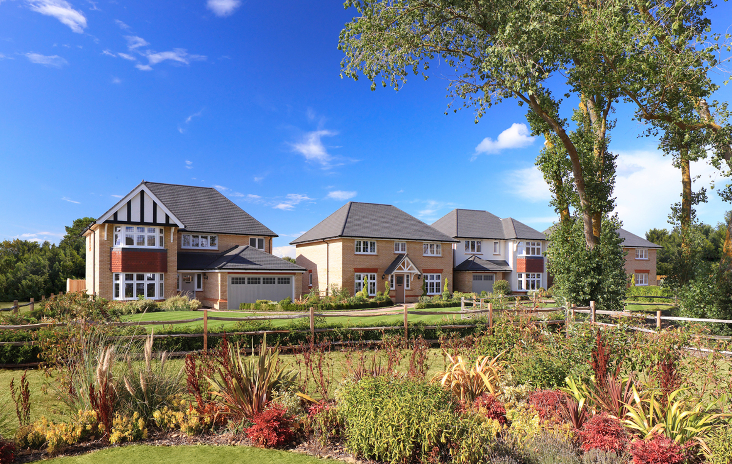 Street scene of new homes