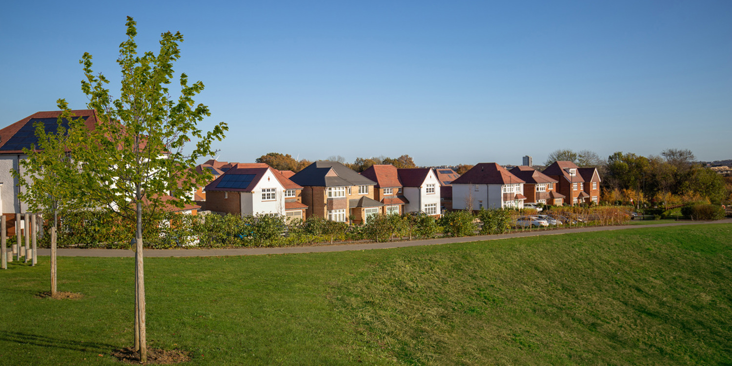 Street scene of new homes